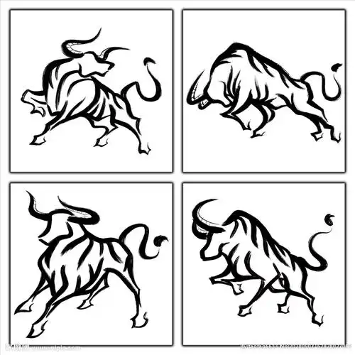 中国风2021牛年水墨牛图片