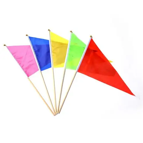 【节日庆典表演】7号20*28三角小彩旗红旗 节日庆典装饰手摇旗幼儿园