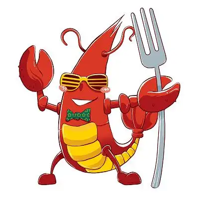 卡通手绘可爱小龙虾素材