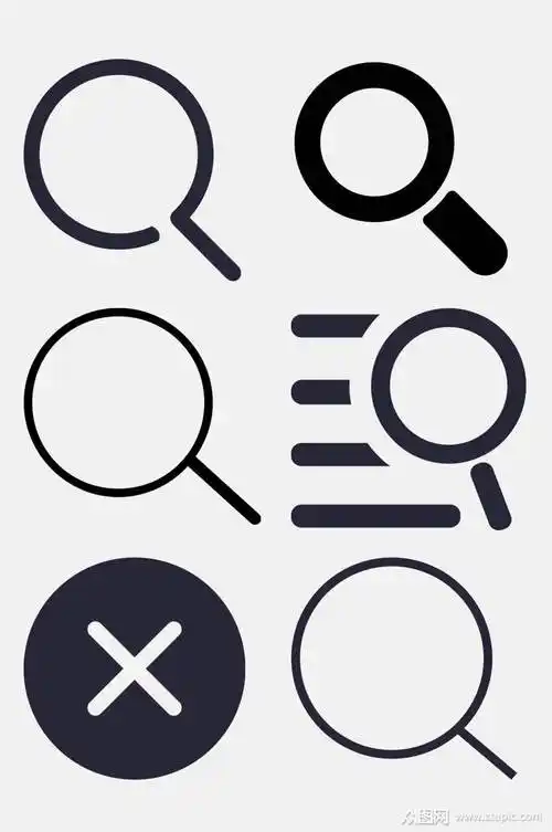 简约黑色放大镜搜索图片免抠素材