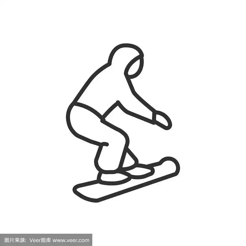 滑雪.线条与可编辑的笔触