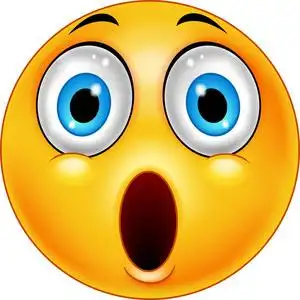 在白色背景上被孤立的惊喜表情符号照片