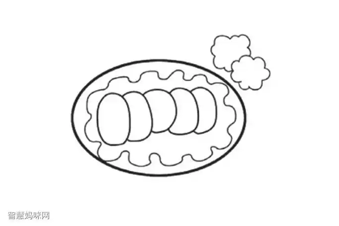 美味火锅菜一盘午餐肉简笔画