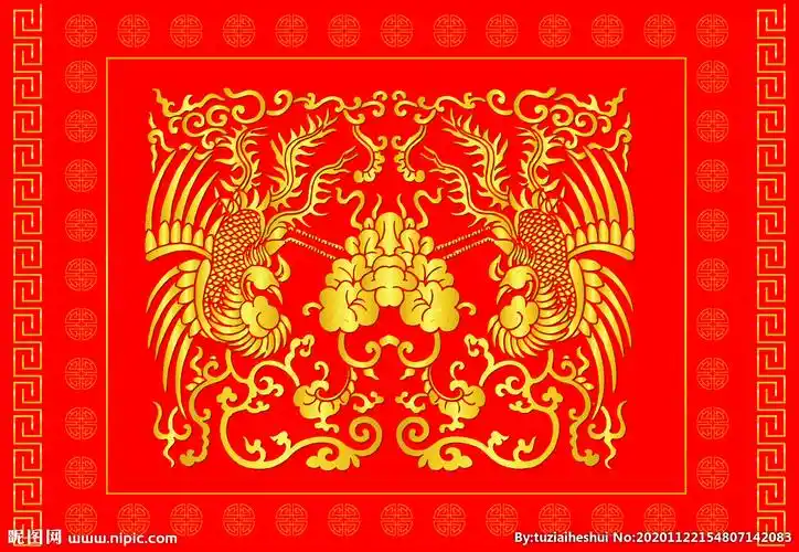 jpg颜色:rgb40共享分关 键 词:红色 复古 凤鸣 传统 背景 素材 古风