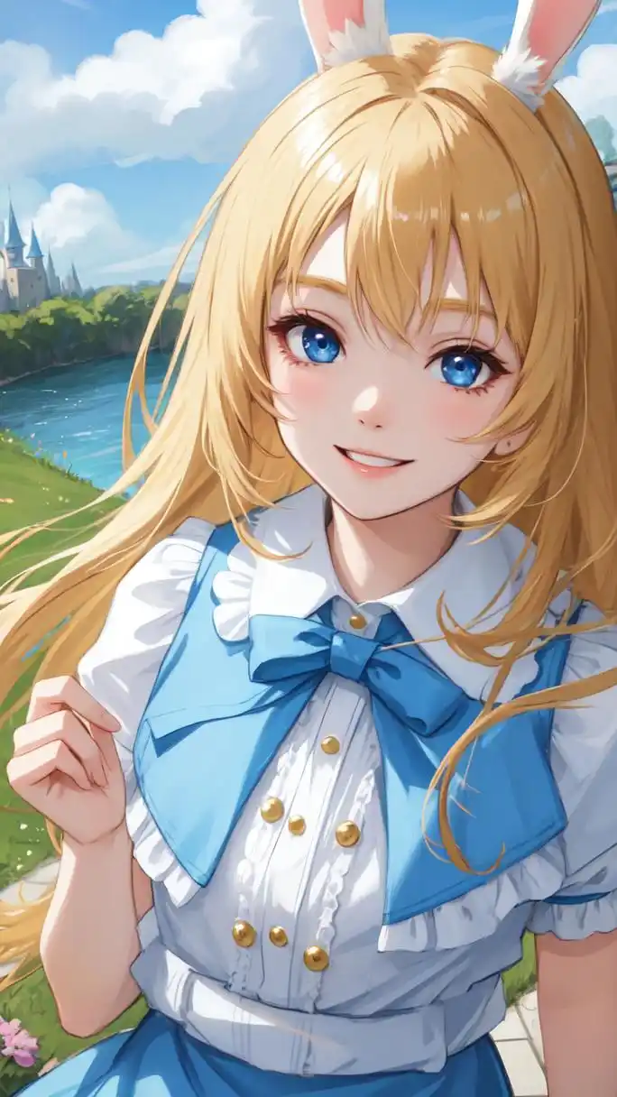 ai二次元绘画# #ai绘画# 兔兔耳朵的小女孩,可爱吗?#乐享周末分享