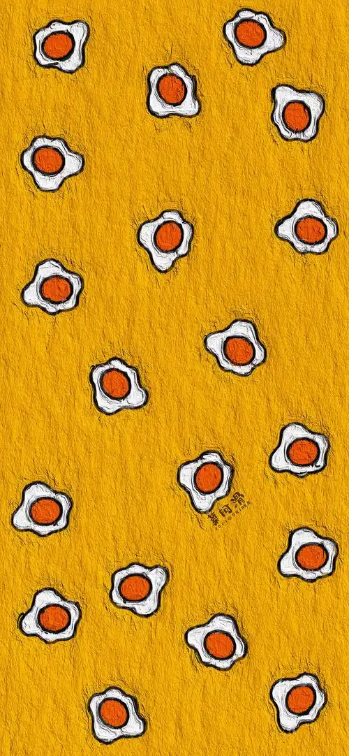 油画风可爱平铺壁纸