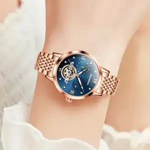 瑞士2022新款进口正品牌浪琴女士手表女机械表镂空女款十大名牌表