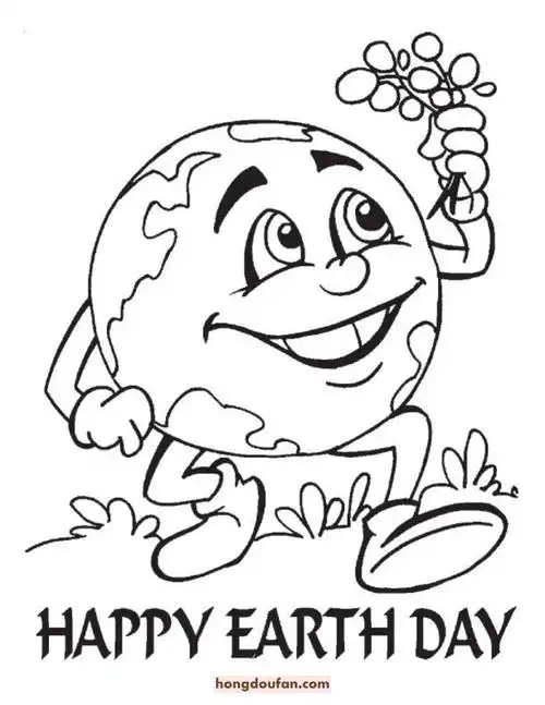 11张垃圾分类保护环境保护地球植树造林涂色图片-红豆饭小学生简笔画
