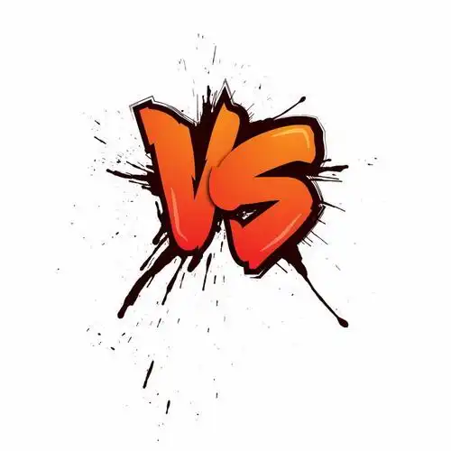 漫画风格橙色vs英文大写字母图片免抠ai矢量素材