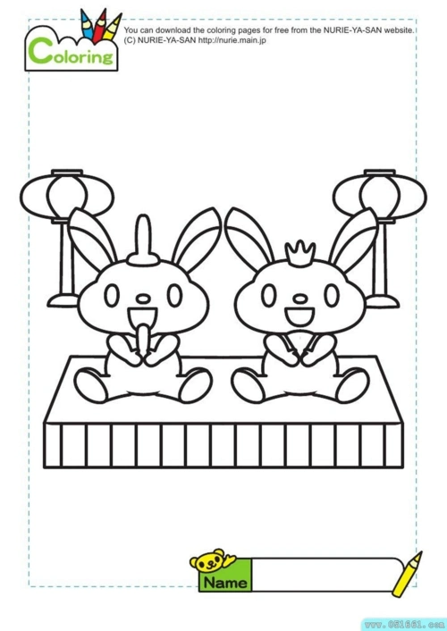 卡通涂色画(直接打印)