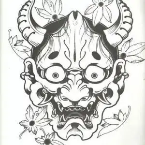 黑皮书鬼面纹身手稿图片