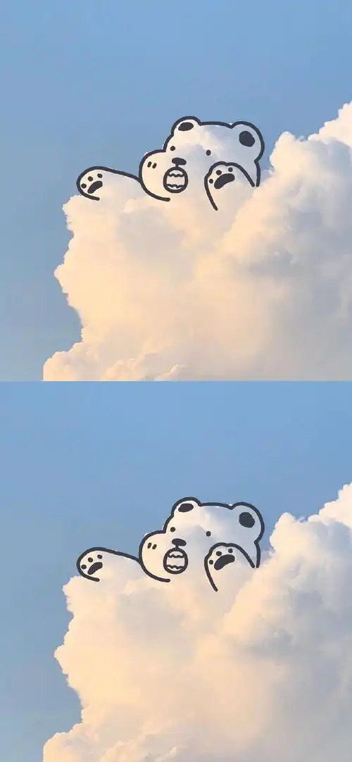 可爱卡通白云蓝天壁纸