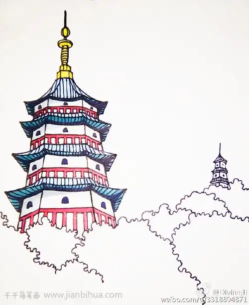 雷峰塔简笔画