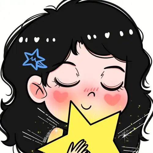 原创可爱女生头像抱星星的女孩78