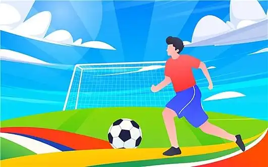 世界杯比赛踢足球狂欢专业体育运动训练插画