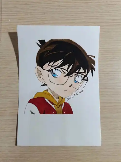 钢笔淡彩临摹柯南