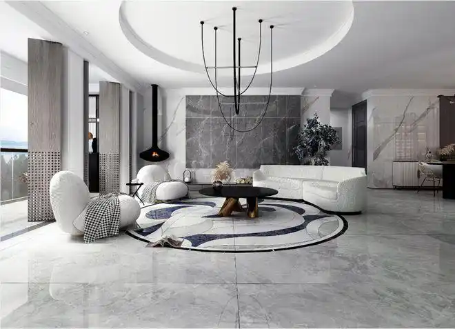 圆形茶几与方形沙发相映成趣,轻奢时尚,彰显着主人浪漫主义情怀