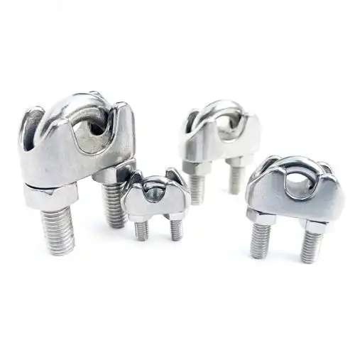 304不锈钢卡头u型扎头钢丝绳卡扣收紧器夹头锁扣