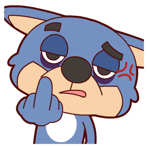 卡通手势蓝色猫咪咧嘴骂人gif动图_动态图_表情包下载_soogif