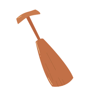 褐色卡通手绘端午节木质船桨