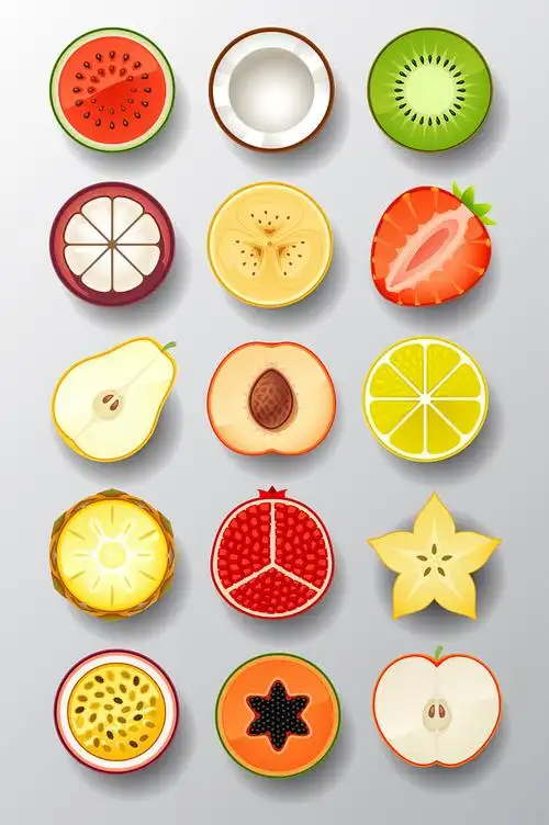 08:15:05切开的卡通水果素材线描-水果huholly该采集也在以下画板加载