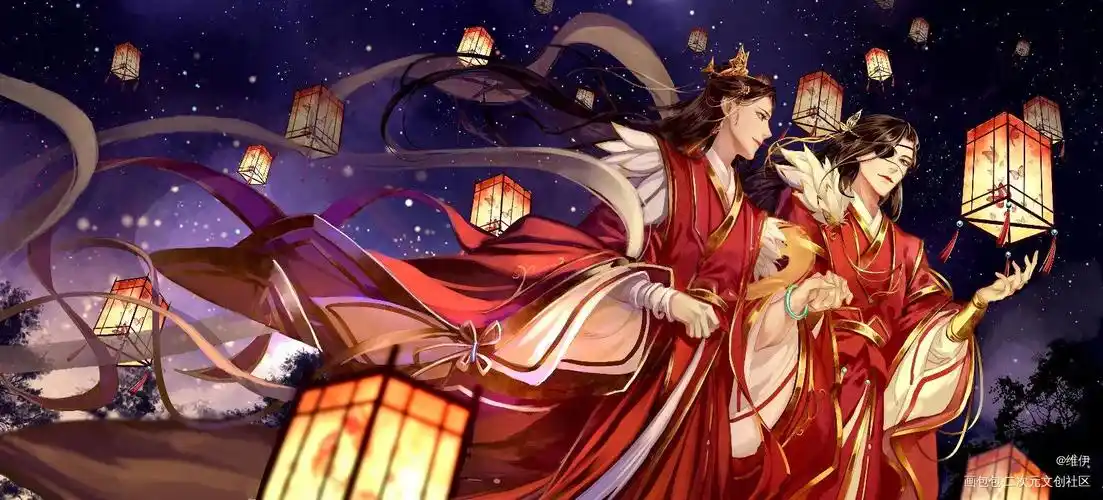 大婚_天官赐福花怜古风绘画作品