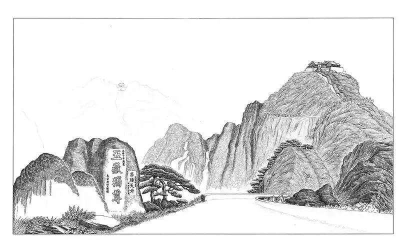 rmb风光组合图推 荐牛年生肖酒插画(附手绘视频)oy钢笔画:手绘复杂