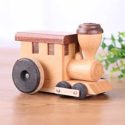 自有工厂 来图来样定制 木质小火车音乐盒八音盒创意工艺圣诞礼品