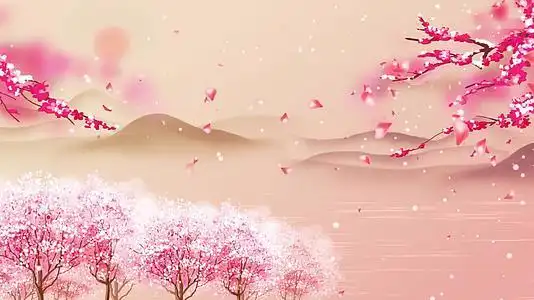 古风桃花雨粒子花瓣飘落4k背景视频视频的预览图