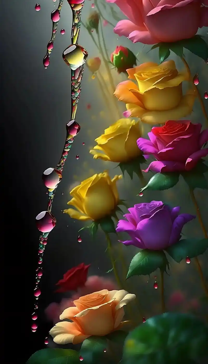 带露珠的玫瑰花