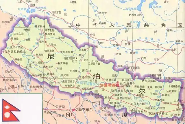 尼泊尔是一个位于南亚地区的内陆国家,地处喜马拉雅山南部,分别和我国