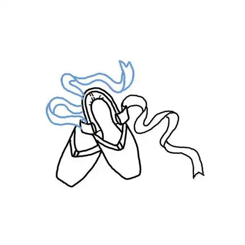 芭蕾舞鞋的简易画法 - 芭蕾舞鞋简笔画教程