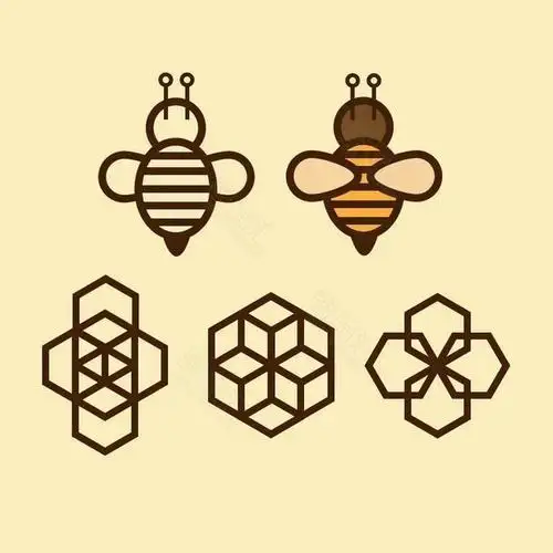 几何图形蜜蜂素材