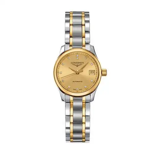 浪琴longines名匠系列瑞士金盘自动机械女士手表l21285377机械表女