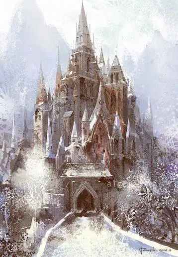 城堡雪山(castle_snow_mountain) - 2-韩国painter blue(场景) 原画