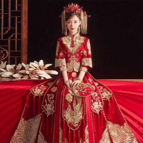 秀禾服新娘2021年新款结婚龙凤褂显瘦中式礼服敬酒服秀和服女秋冬