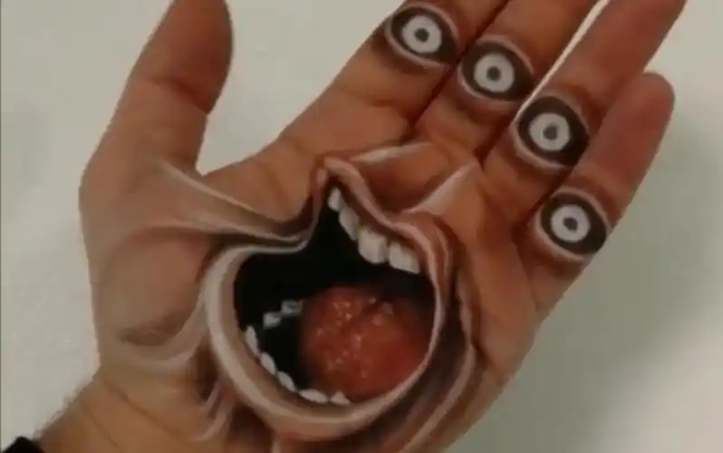 以假乱真吓死人的3d立体画手绘