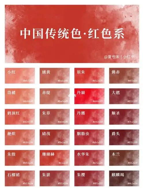 红色原来也可以这么好看啊~~中国传统色色卡持续更新中,喜欢就点赞
