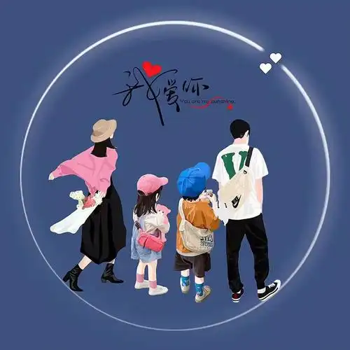 一家四口亲子背景图