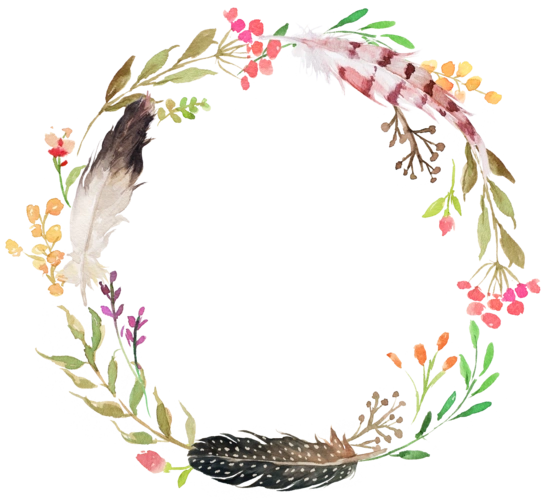 森系唯美手绘水彩花环