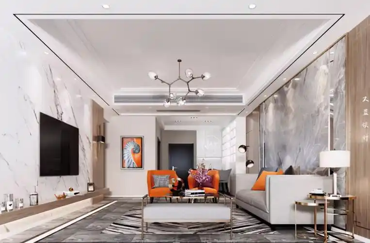 大厅吊顶装修效果图(现代简约客厅吊顶效果图)