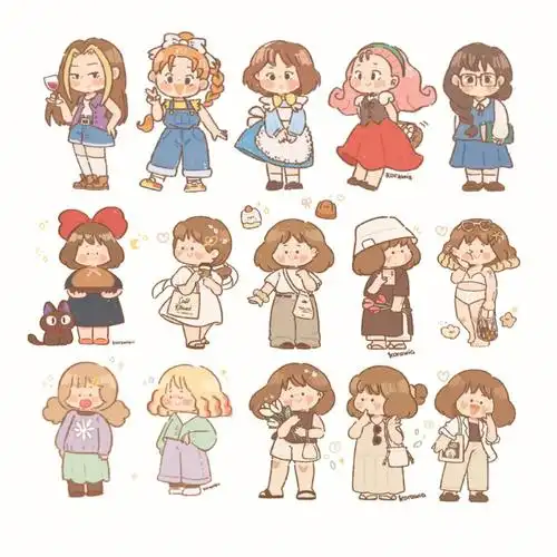 超可爱人物手账素材插画分享