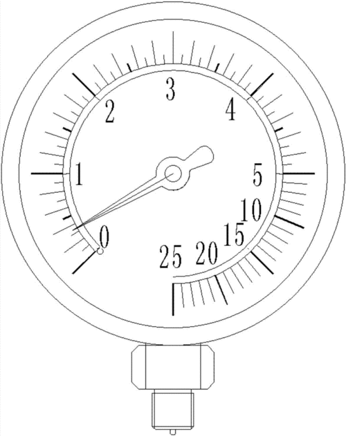 一种表盘大压力范围线性缩小的压力表制造技术