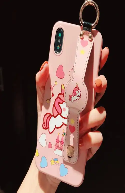 高档定制手机壳适用独角兽iphonec11pro女8p多功能7p手带xr支架xs
