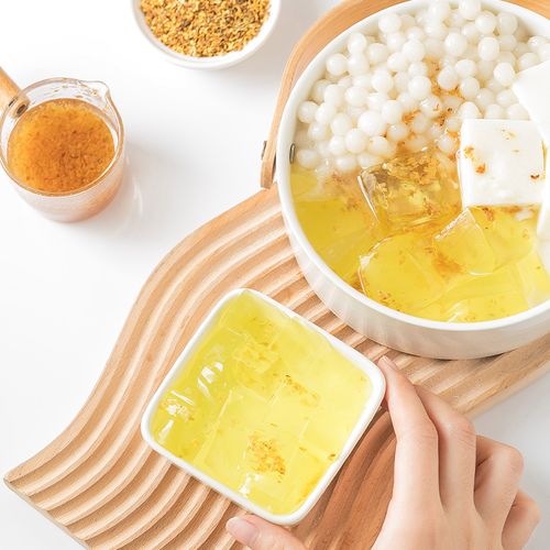 桂花冻冻奶茶店专用小料原料蜜桃葡萄椰子冻即食免煮水晶果白凉粉