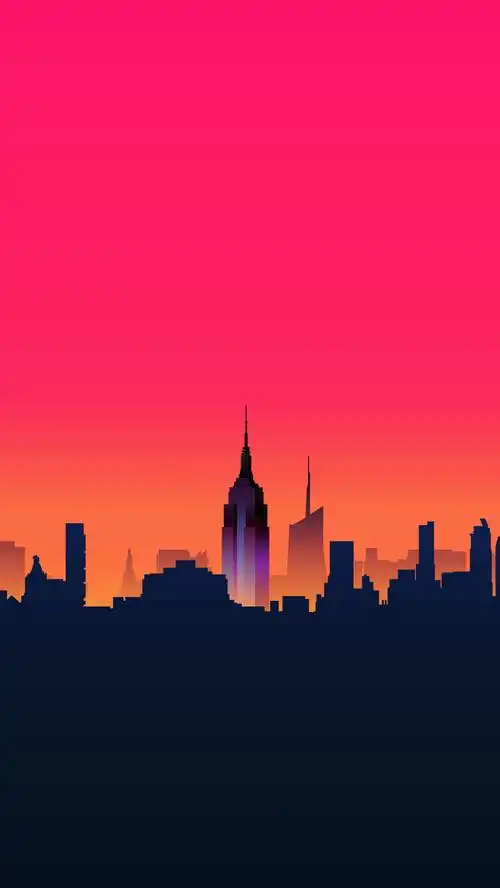 梦幻城市剪影h5背景免抠素材免费下载_觅元素51yuansu.com