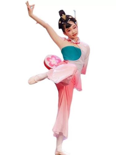 唯舞独尊荷花奖绣影叠香舞蹈服古典舞飘逸秧歌服中国风儿童演出服