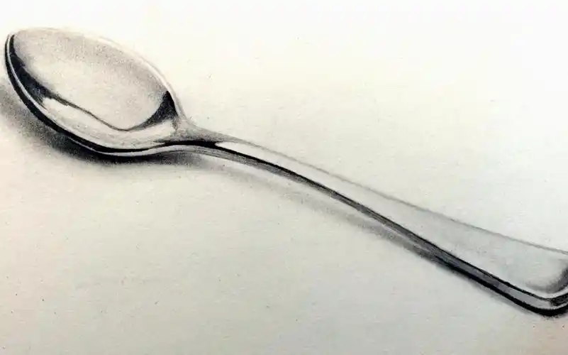 零基础素描手绘入门教学视频 蔡海晨素描教你画【金属勺子】详细素描