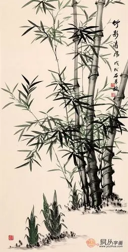 石荣禄四尺竖幅竹子图《竹影清风》