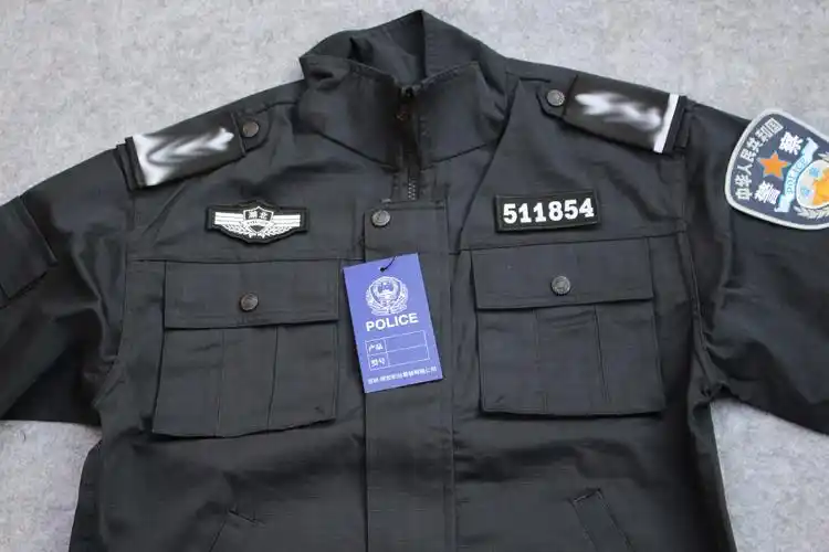 新款警用作训服 新式魔术贴式警用训练服 格子布面料训练作训服